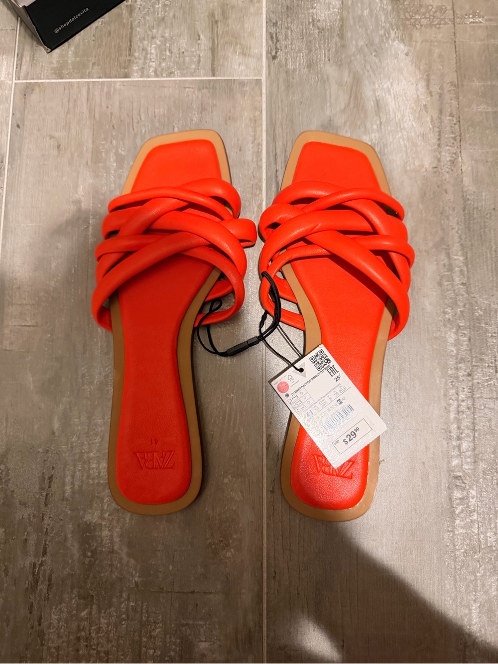 Zara Braided Slide Mules - Vibrant Orange